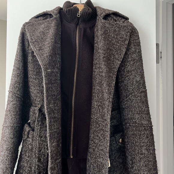 Miss Sixty belted wool coat with attached vest liner. - Picture 3 of 6